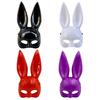 Masque de Lapin d'Halloween Oreilles Longues Lapin Demi-Masque pour Anniversaire Pâques Halloween Mascarade Cosplay Fête Costume