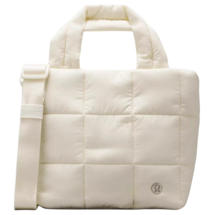 Lululemon Quilted Grid 5L Brand Logo Zipper Closure Nylon Tote Bag Shopping Bag Shoulder Crossbody Handbag Women tote Elf-Yellow LW9EFAS-WISY Elf Yellow