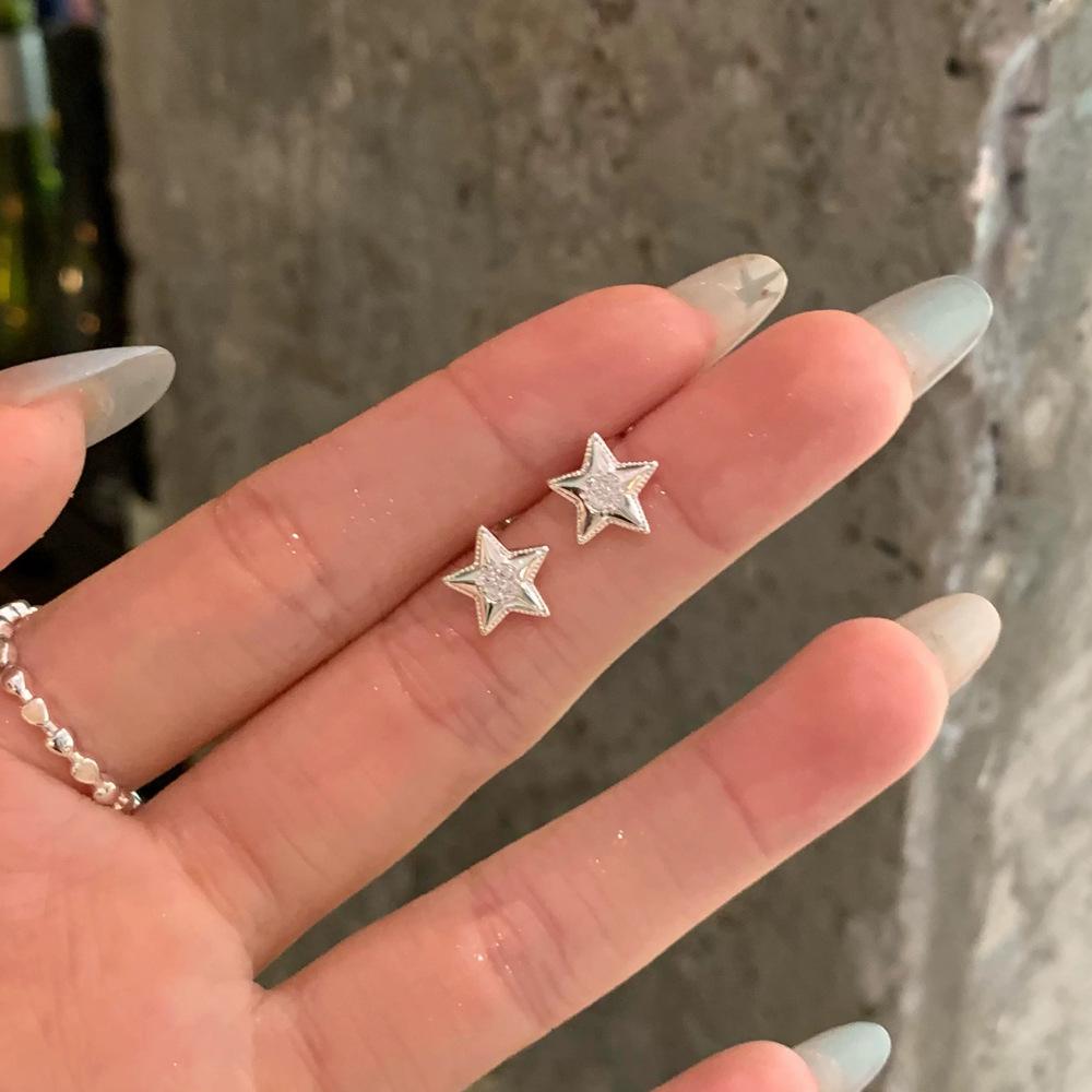 S999 Sterling Silver Star Stud Earrings: Elegant and Versatile Women's Light Luxury Jewelry