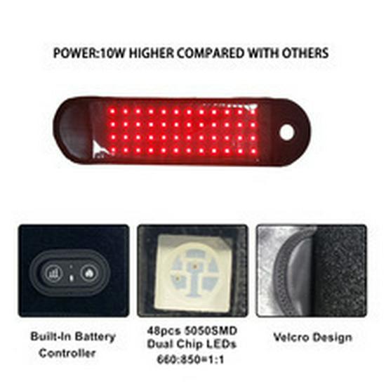 48 LED Dual-Wave Infrared 10W Red Light Therapy USB Wristband with 660+850nm for Wrist Support