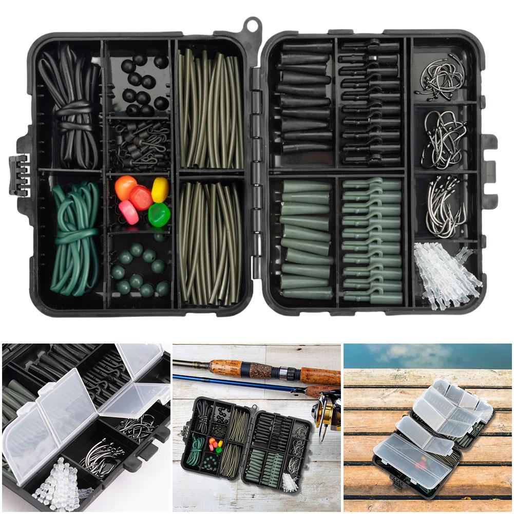 277Pcs Carp Fishing Accessories with Storage Box Carp Fishing Rigs Assortment Wear Resist for Outdoor Fishing Accessories Tool