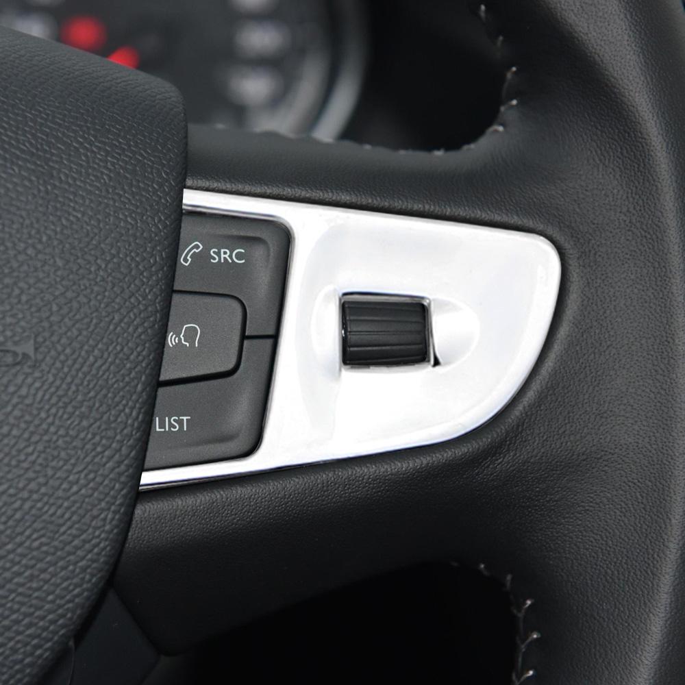 ABS Chrom Kohlefaser Auto Lenkrad Panel Abdeckung Zierleiste für Peugeot 408 2014 2015 für Peugeot 508 2011 - 2016 Aufkleber