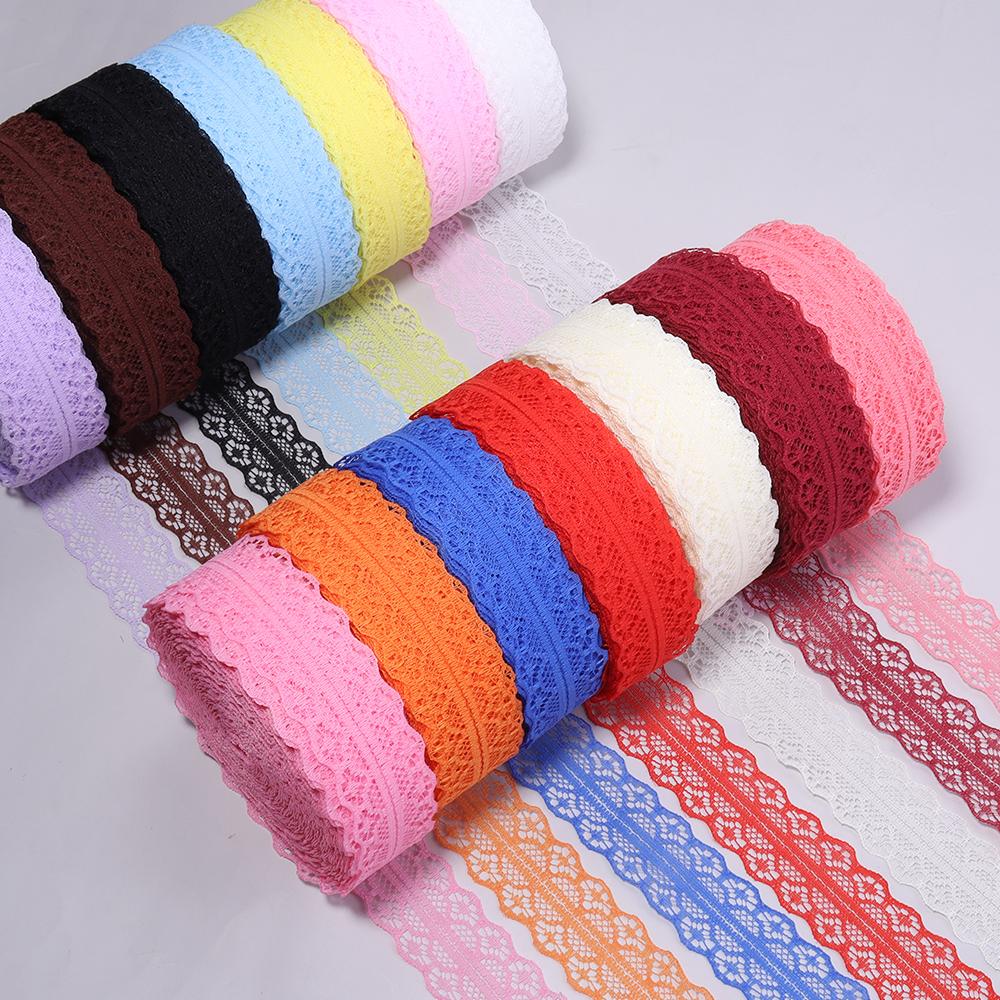 20yards/lot 2.8cm Colorful Lace Ribbon Non Elastic Hollow Lace Webbing DIY Flower Bow Gift Packing Clothing Wedding Decoration