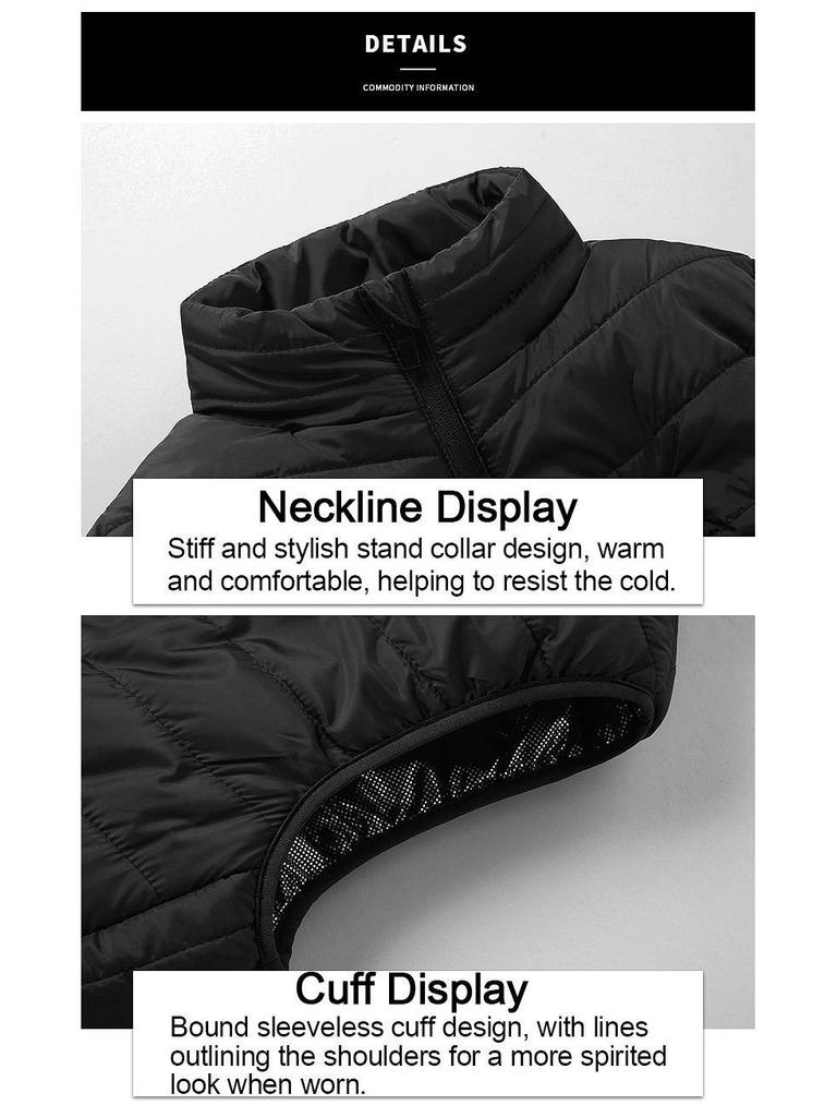 Unisex Plus Size Cotton Heated Vest with Rechargeable Smart Temperature Control