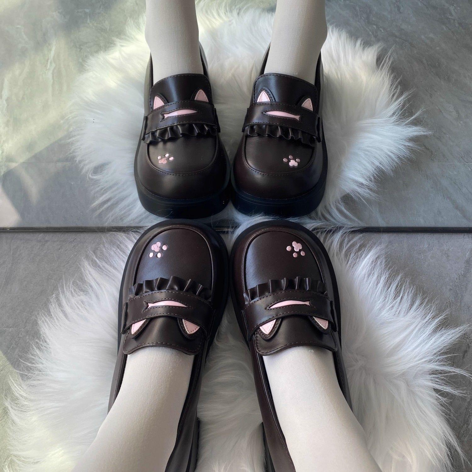 

Кампус ретро мягкие милые карточные соус женские японские мягкие девушки jk маленькие кожаные туфли милые студенческие туфли Мэри Джейн Лолита одинарные туфли 40 коричневый