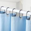 Goowin Shower Curtain Rings, 12 Pcs Shower Curtain Hooks, Oval Snap Shower Rings for Curtain, Metal Black Shower Curtain Rings Rust Proof, Glide