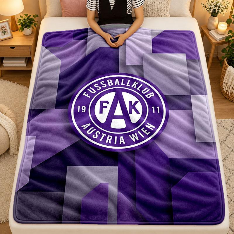 Flannel BlanketAustria Wien FC Warm Soft Throw Blanket for Indoor Sofa Bed Living Room Use