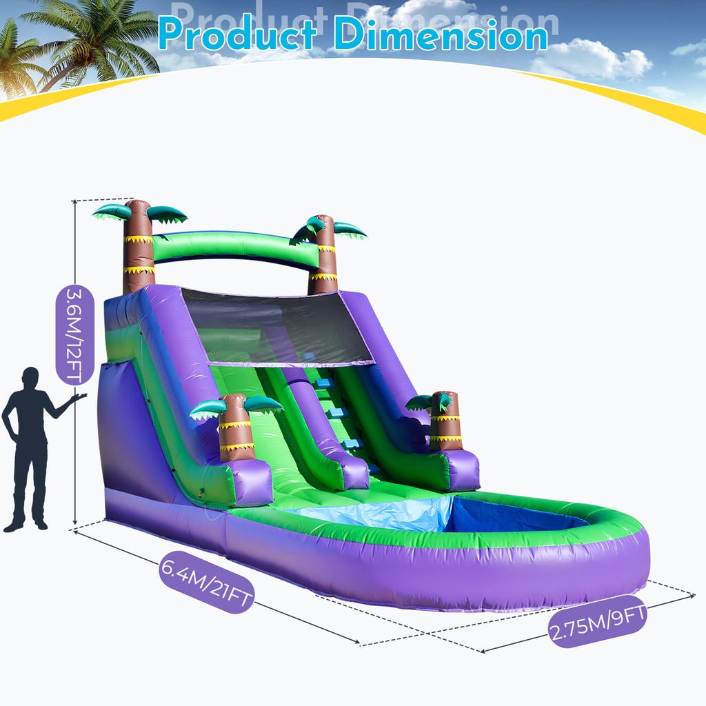 Commercial PVC Inflatable Water Slide Outdoor Backyard Adult Kids Play Inflatable Slide With BWater Splash Pool Blower