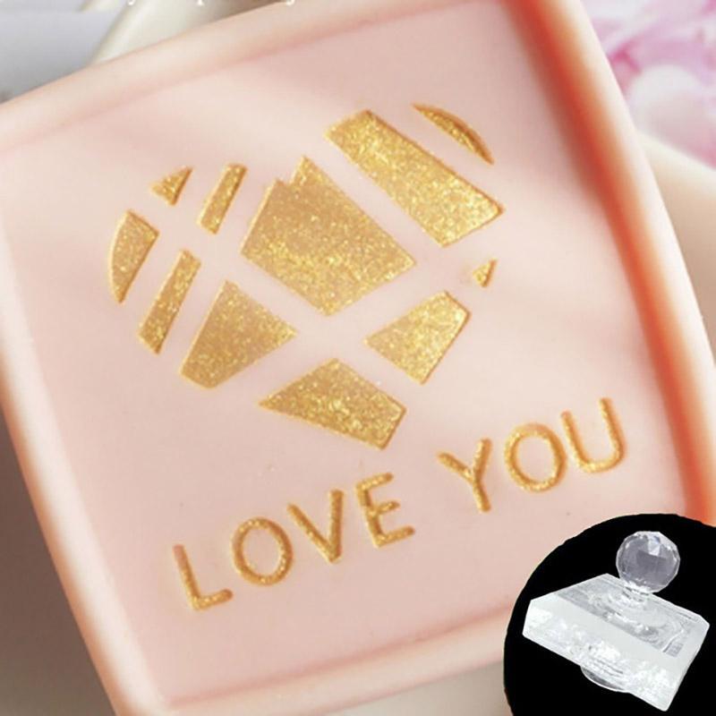Custom Personalised Love Thank You Soap Stamp Mini Clear Sealing Seal Mold For Diy Handmade Soap Making Supplies Kits Tools