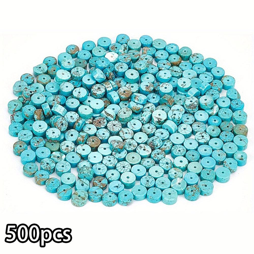 

100/500/1000 бусин из натуральной бирюзы, 6 мм, круглая черная каменная бусина, бирюзовый драгоценный камень, браслет, ожерелье, серьги, используется для изготовления ювелирных изделий 500pcs