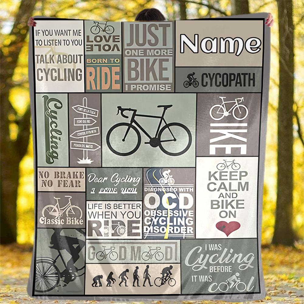 Cycling Passion Joy And Freedom Personalized Outdoor Blanket Customize Text Durable Comfort For Picnics Outdoor Travel And Camping Sofa Office