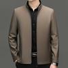 Men's Mulberry Silk Jacket Spring and Autumn New Business Casual Lapel Jacket Middle-aged Dad's Top Jacket