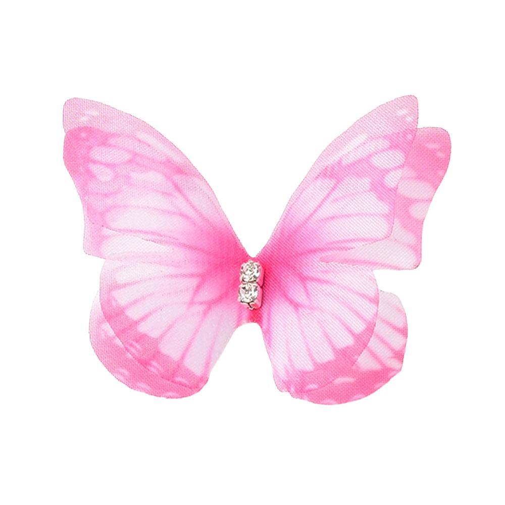 3D Organza Fabric Appliques Double-layer Handmade Chiffon Embroidered Patches Gradient Color Simulation Mesh Patch