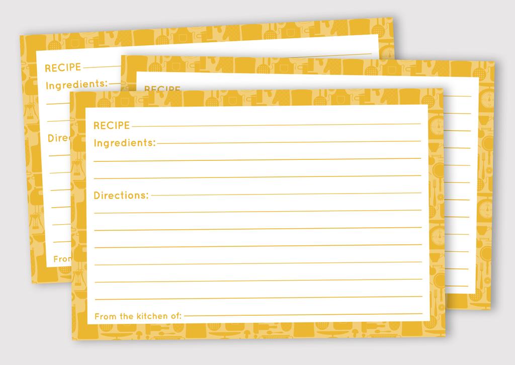 Inkdotpot Recipe Card 6x4 inch Single-Sided Recipe Design Cards Border Recipe Cards Wedding-Bridal Shower-Baby Shower- Pack of