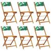 VidaXL Folding Garden Chairs Set of 6 Green Fabric and Solid Wood, Garden Seat, Patio Chair, Dining Chair of 3214623