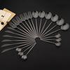 32Pcs Stainless Steel Dinnerware Set Kitchen Black Cutlery Set Knife Fork Spoon Straw Flatware Tableware Western Silverware Set