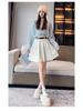 Women's Petite High Waist Knitted A-line Pleated Umbrella Skirt for Autumn and Winter