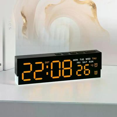 USB Powered Digital Alarm Clock With White Mood Light TEMP Week 2 Alarm DST Table Clock 3 Levels Brightness 12/24H LED Clock