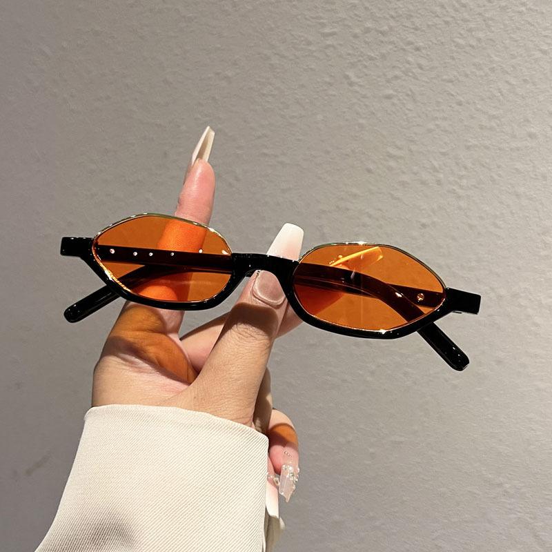 Half frame cat eye trend sunglasses fashion small oval frame plain beat sunglasses