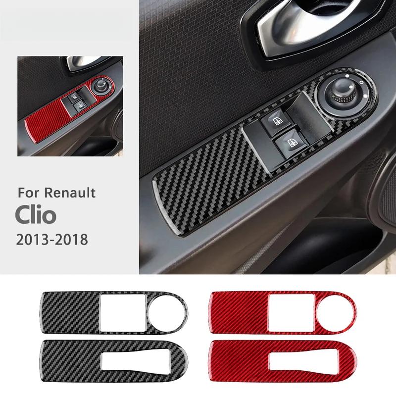 For Renault Clio 4 2013 2014 2015 2016 2017 2018 Soft Carbon Fiber Sticker LHD RHD Car Front Window Lift Inner Frame Interior.