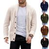 Men's Solid Color Button-Up Long Sleeve Knitted Sweater