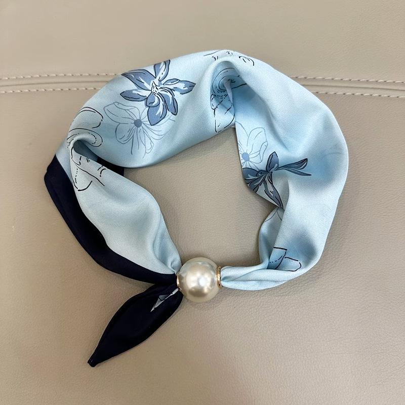 Summer 2025 Pearl Magnetic Buckle Scarf: Versatile, Decorative, Breathable Neck Warmer