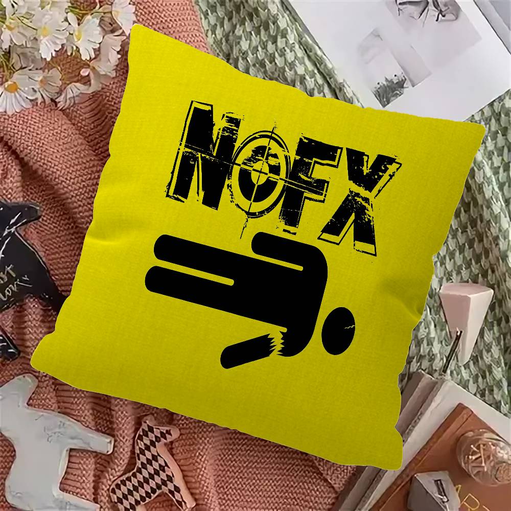 Rock band N-NOFX Retro Cushion Cover Pillowcase Upholstery Sofa Throw Pillow Home Decor Pillowcas
