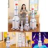 Soft Plush Toy Rocket Model Creative Space Launcher Pillow Long March Rocket Doll For Children