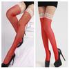 Women's Thigh High Fishnet Stockings with Stripe Top Elastic Band Sheer Over Knee Long Socks for Party and Dates Night