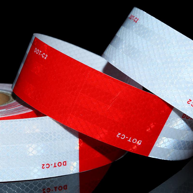 DOT-C2 European Standard Red/White Reflective Sticker for Trucks and Vehicles - Warning Film PET