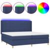 VidaXL Sommier à Lattes de Lit avec Matelas et LED, Lit Rembourré avec Tête de Lit, Lit Double, Lit Adulte de Chambre, 3138907