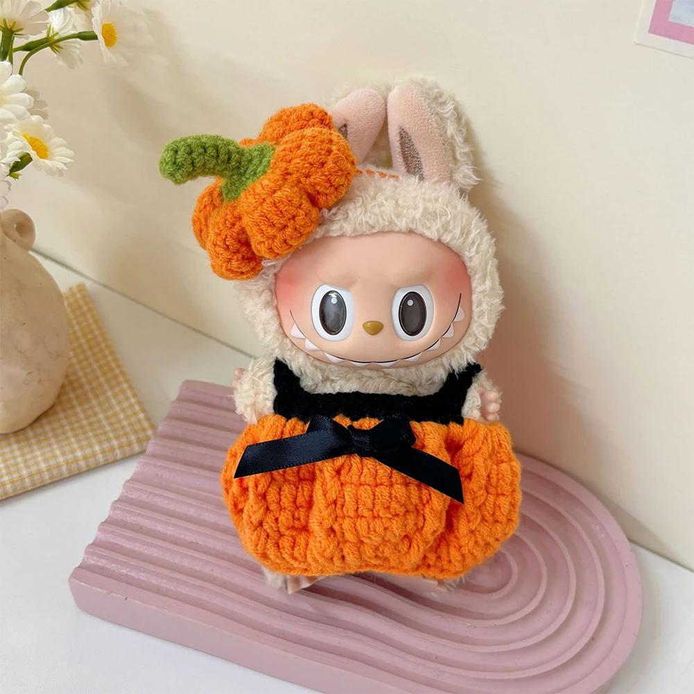 Halloween Accessories For Labubu Devil Clothes Pumpkin Set For 15/17Cm V1V2V3 Doll Mini Plush Doll Devil Wing Halloween Costume