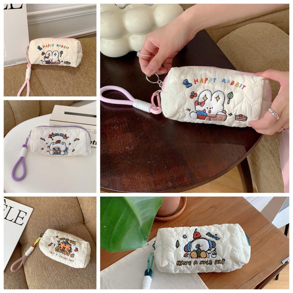 

Сумка-клатч с вышивкой, пенал большой емкости, сумка для хранения ручек, плюшевая сумка для карандашей, подарок для девочки