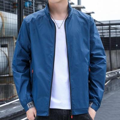 Thin Male Sunscreen Jacket Zipper Trendy Casual Fishing Men Summer Coat