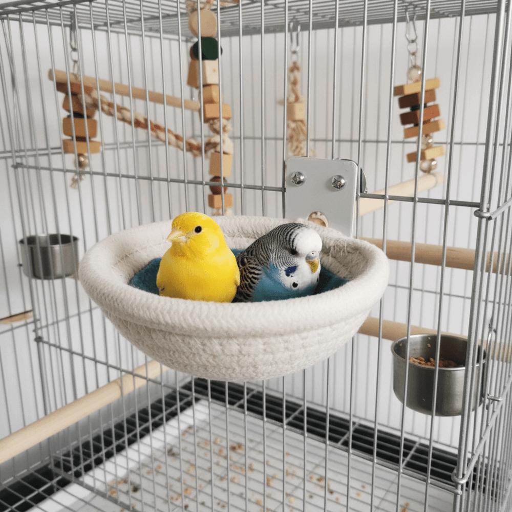 Bird House Wall Mounted Bird Cage Nest Cotton Rope Weave Bite Resistant Hanging Hammock Handmade Parrot Sleeping Bed Hatching