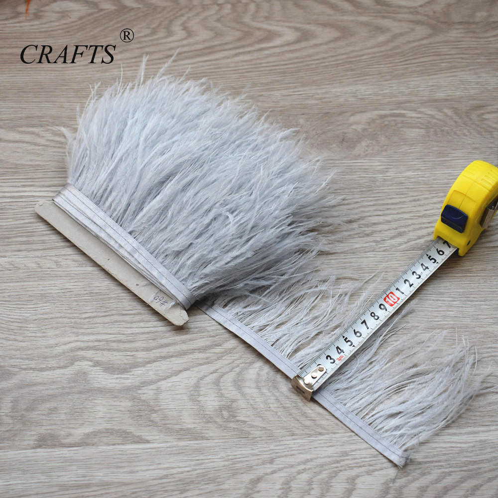 Feather2023 hot! Fluffy and beautiful 5-10M long ostrich hair feather trim cloth sideband 8-10cm wide / DIY sewing clothing accessories