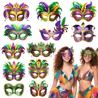 6 ks Brazilský karneval Poloviční maska na obličej Tematická párty DIY Pokrývka hlavy Slavnostní oslava Maškarní ples Vystoupení Kostýmní doplňky