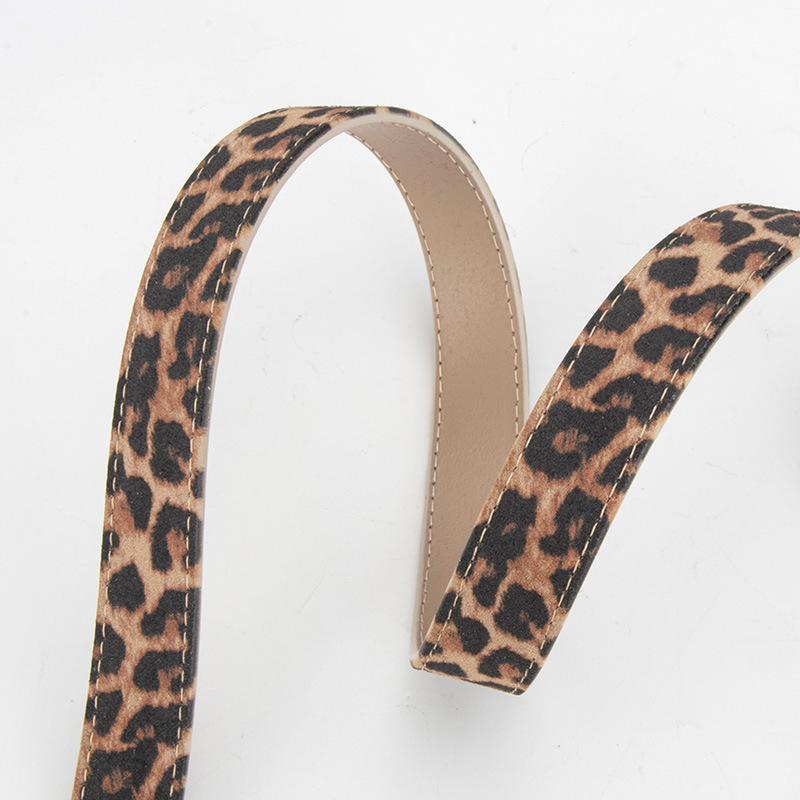 New Women's Genuine Leather Belt European and American Fashion Leopard Leather Pattern Decorative Jeans Pin Buckle Belt for Women