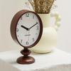 Classic Round Dial Wall Clock with Wooden Base Silent, Accurate Timekeeping, Perfect for Living Room Coffee Table or Bedroom Nightstand,