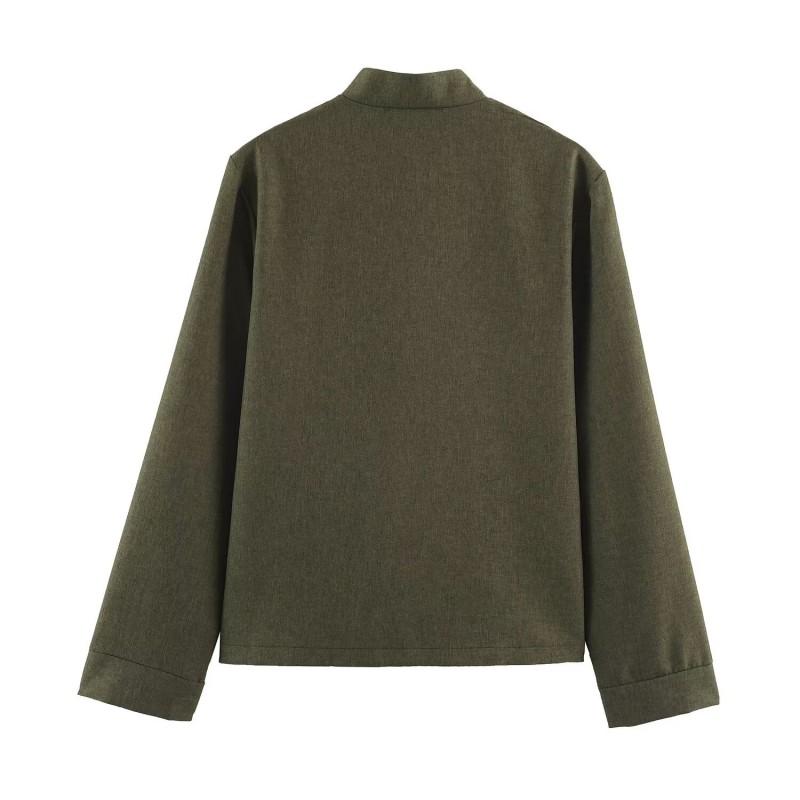 Single Piece 2026 Casual Loose Stand Collar Long Sleeve Jacket Women
