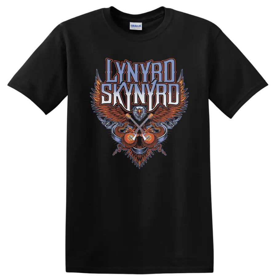 Lynyrd Skynyrd Eagle Design Guitar Artwork T Shirt Vintage Rock Music Tee