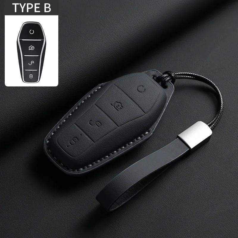 

For BYD Song Plus Atto 3 Han EV Tang DM Qin Seal Dolphin Atto 3 Car Key Protection Shell Car Original Color Leather