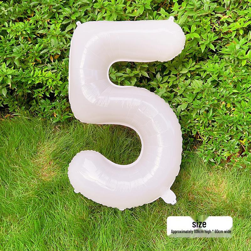 White Number Balloons for Kids' First Birthday Party Decorations