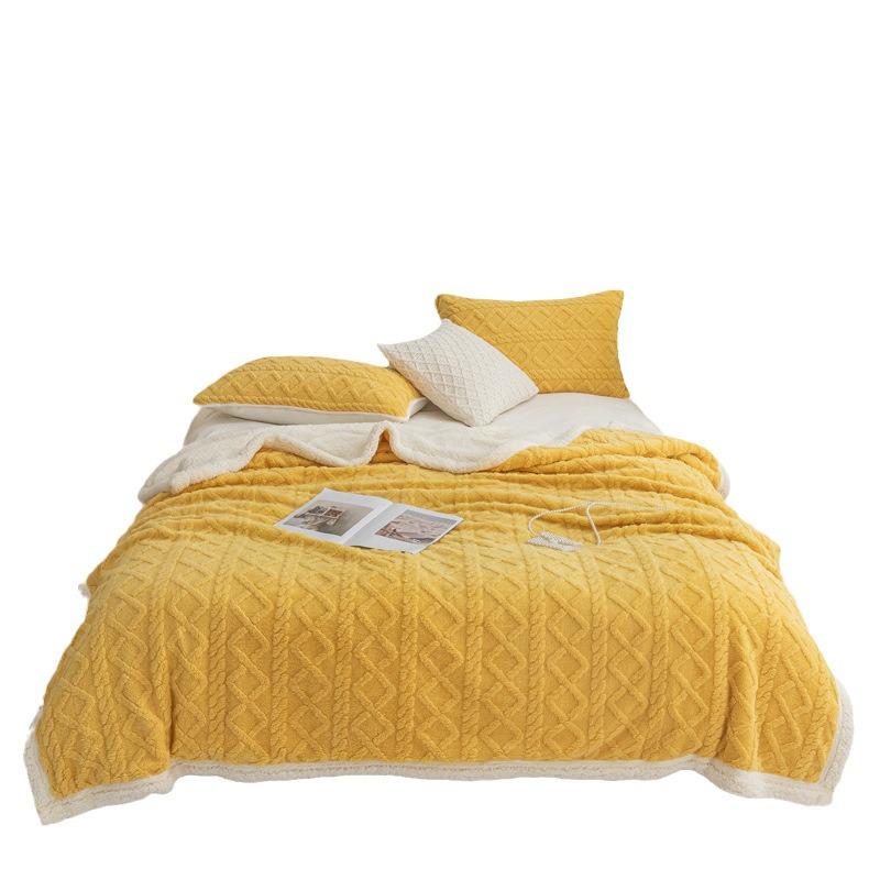Lambswool & Taffeta Plush Multicolor Blanket - Ideal for Office, Autumn, Winter & All Seasons