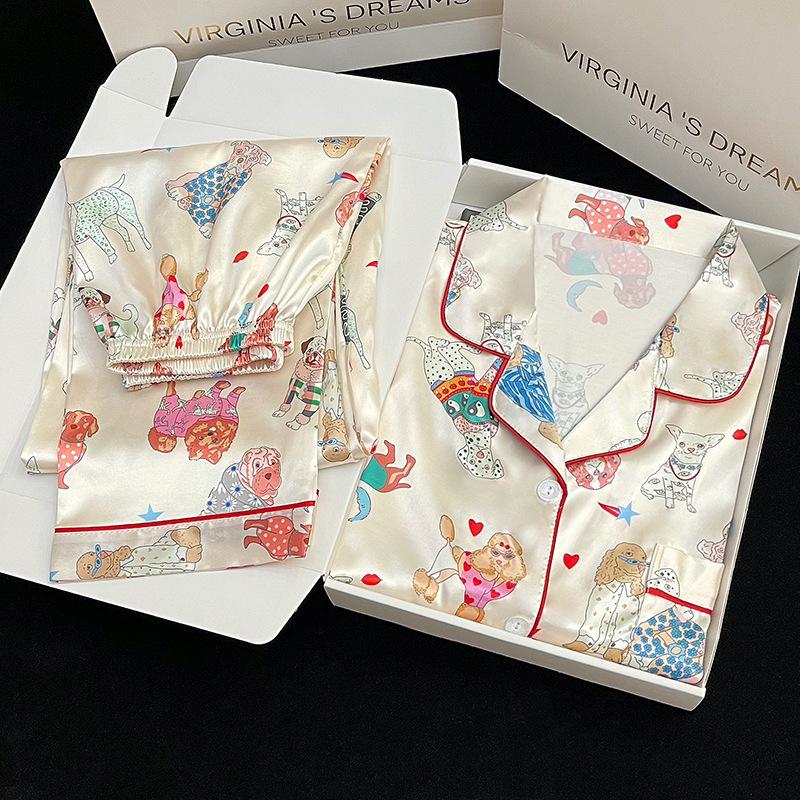 

Cute Little Animal Pajamas Women S Spring Summer New Cartoon Long Sleeves Can Be Worn Outside Home Set Real Shot L