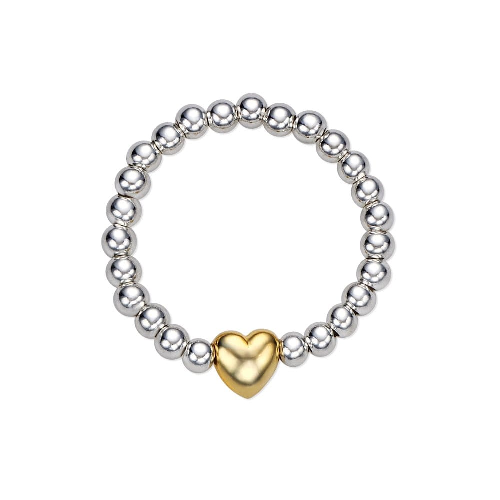 Silver 925 Heart Point Ball Chain Ring Free (Size 11-17)