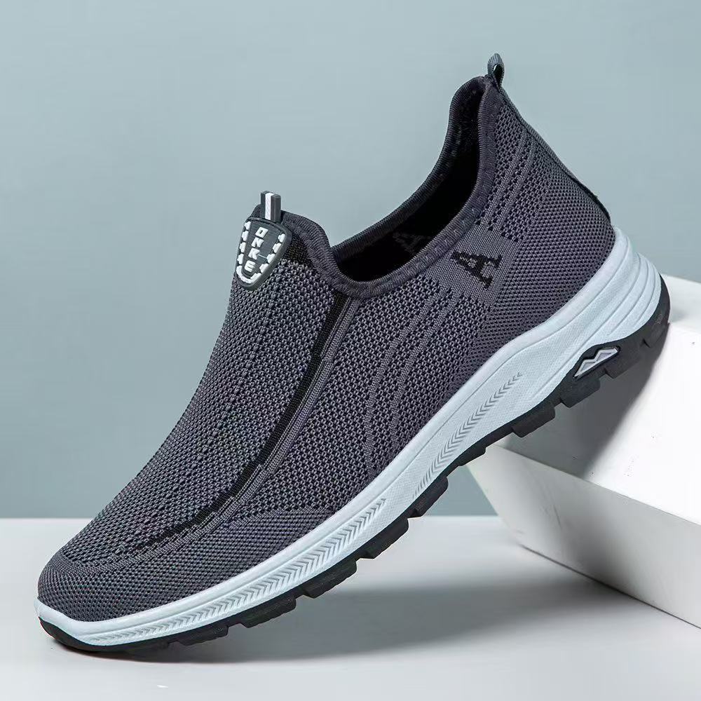 

Men s shoes mesh shoes sports spring and autumn mesh shoes light sole one pedal lazy anti-slip sports and leisure shoes manufacturer 44 серый