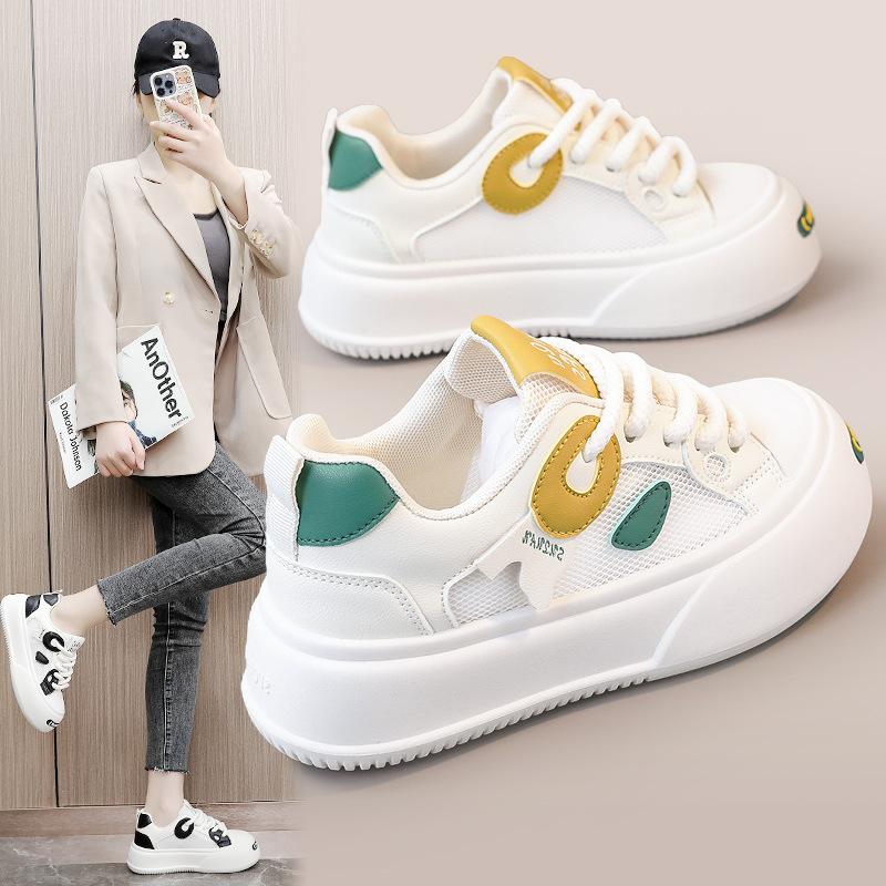 Spring 2025 New Little White Shoes For Women Korean Version Women's Thick Soled Height Increasing Sneakers Trendy Womens Shoes