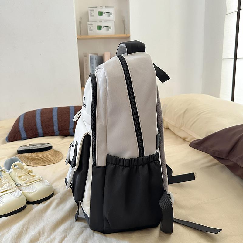 Backpack Large Capacity Student Schoolbag Color Contrast Backpack