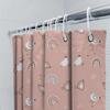 Charming Pink Shower Curtain With Soft White Patterned Birds And Rainbows For Bathroom Decorations Easy Hanging Hooks Included (